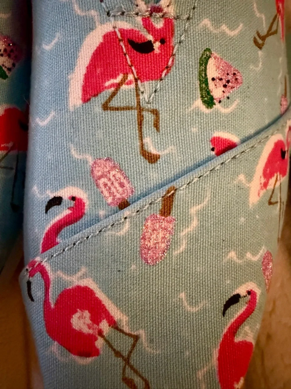 Toms Flamingo Party Watermelon Print Canvas - Blue & Pink - Picture 5 of 5